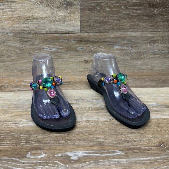 Grandco Gem Accent Flip Flops Women's Size 8 - Picture 6 of 6